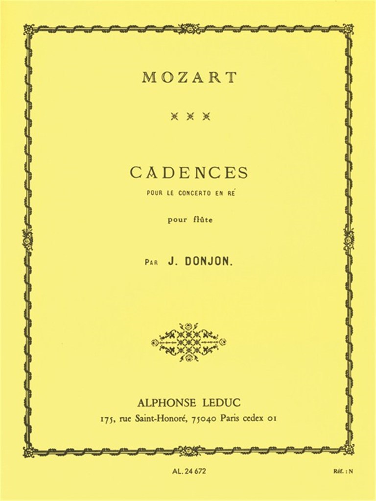 3 Cadenzas by J.Donjon for Concerto KV314